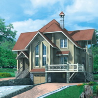 Проект коттеджа 10-49 — дерево, 264.4 м²