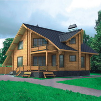 Проект коттеджа 10-51 — дерево, 179.2 м²