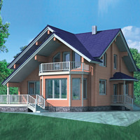 Проект коттеджа 10-55 — дерево, 200.9 м²