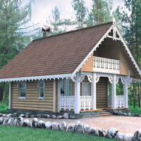 Проект коттеджа 10-82 — дерево, 50.6 м²