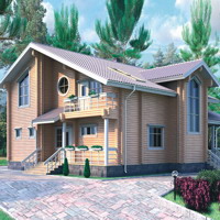 Проект коттеджа 10-90 — дерево, 206 м²