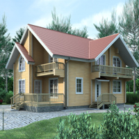 Проект коттеджа 11-00 — дерево, 215.5 м²