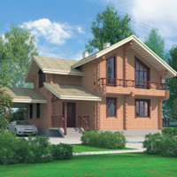 Проект коттеджа 11-10 — дерево, 195.2 м²