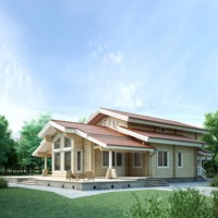 Проект коттеджа 11-11 — дерево, 254.8 м²