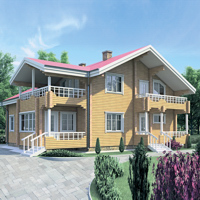 Проект коттеджа 11-13 — дерево, 227.5 м²