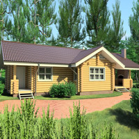 Проект коттеджа 11-51 — дерево, 59.7 м²