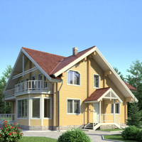 Проект коттеджа 11-57 — дерево, 221.6 м²