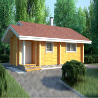 Проект коттеджа 11-68 — дерево, 29.6 м²