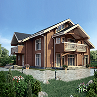 Проект коттеджа 12-61 — дерево, 320 м²