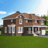 Проект коттеджа 30-63 — кирпич, 367.9 м²