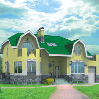 Проект коттеджа 32-08 — кирпич, 287.3 м²