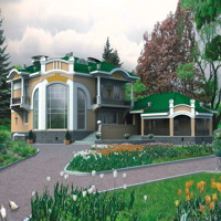 Проект коттеджа 32-77 — кирпич, 394.3 м²