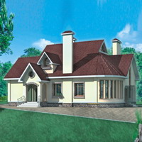 Проект коттеджа 33-16 — кирпич, 270.3 м²