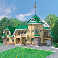 Проект коттеджа 33-19 — пено-бетон, 290.3 м²