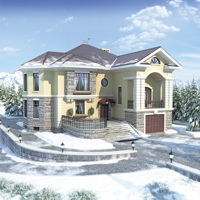Проект коттеджа 35-36 — кирпич, 436 м²