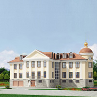 Проект коттеджа 35-45 — кирпич, 868.3 м²