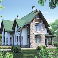 Проект коттеджа 38-73 — кирпич, 249 м²