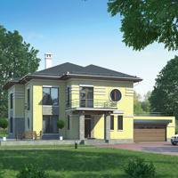 Проект коттеджа 38-84 — кирпич, 299.1 м²