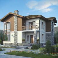 Проект коттеджа 38-97 — кирпич, 357.2 м²