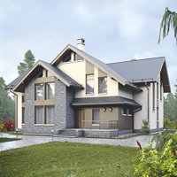 Проект коттеджа 39-02 — кирпич, 251.3 м²