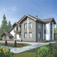 Проект коттеджа 39-17 — кирпич, 395.9 м²