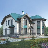 Проект коттеджа 39-18 — кирпич, 279.3 м²