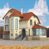 Проект коттеджа 50-69 — газо-бетон, 315 м²