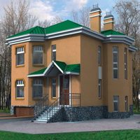 Проект коттеджа 51-05 — газо-бетон, 196.5 м²