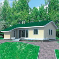 Проект коттеджа 51-12 — газо-бетон, 53.8 м²