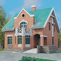 Проект коттеджа 51-49 — газо-бетон, 118.5 м²
