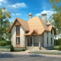 Проект коттеджа 51-92 — газо-бетон, 160.4 м²