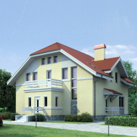 Проект коттеджа 51-98 — газо-бетон, 221.5 м²
