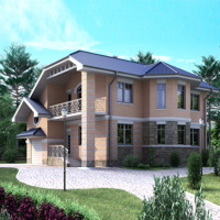Проект коттеджа 51-99 — газо-бетон, 175.6 м²