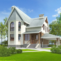 Проект коттеджа 52-61 — газо-бетон, 154.3 м²