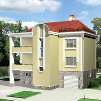 Проект коттеджа 52-79 — газо-бетон, 250.7 м²