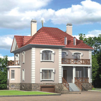 Проект коттеджа 52-86 — газо-бетон, 297.6 м²