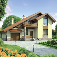 Проект коттеджа 55-11 — газо-бетон, 194.7 м²