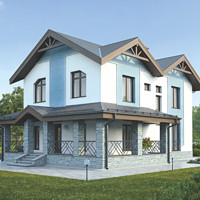 Проект коттеджа 56-11 — газо-бетон, 150.8 м²