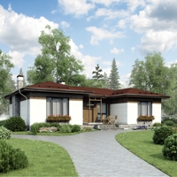 Проект коттеджа 56-24 — газо-бетон, 129.2 м²