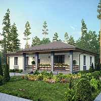 Проект коттеджа 56-30 — газо-бетон, 145.6 м²