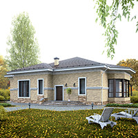 Проект коттеджа 56-38 — газо-бетон, 231.3 м²