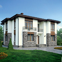 Проект коттеджа 56-39 — газо-бетон, 221.7 м²
