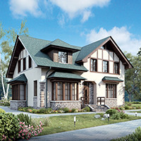 Проект коттеджа 56-40 — газо-бетон, 184 м²