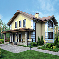 Проект коттеджа 56-42 — газо-бетон, 134.2 м²