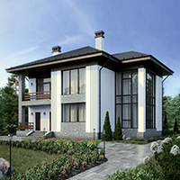 Проект коттеджа 56-50 — газо-бетон, 213.2 м²