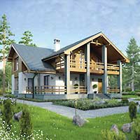 Проект коттеджа 56-90 — газо-бетон, 145.4 м²