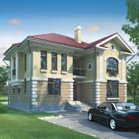 Проект коттеджа 57-57 — газо-бетон, 202.2 м²