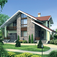 Проект коттеджа 57-58 — газо-бетон, 195.8 м²