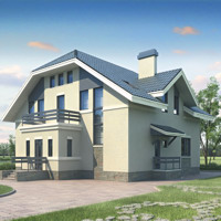 Проект коттеджа 70-62 — кирпич, 221.5 м²