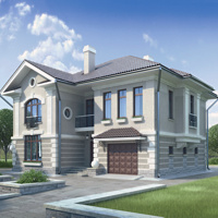 Проект коттеджа 70-69 — кирпич, 210.6 м²